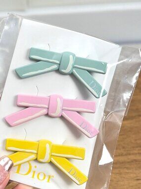 Dior Beauty Bow Hair Clips [3] NEW !